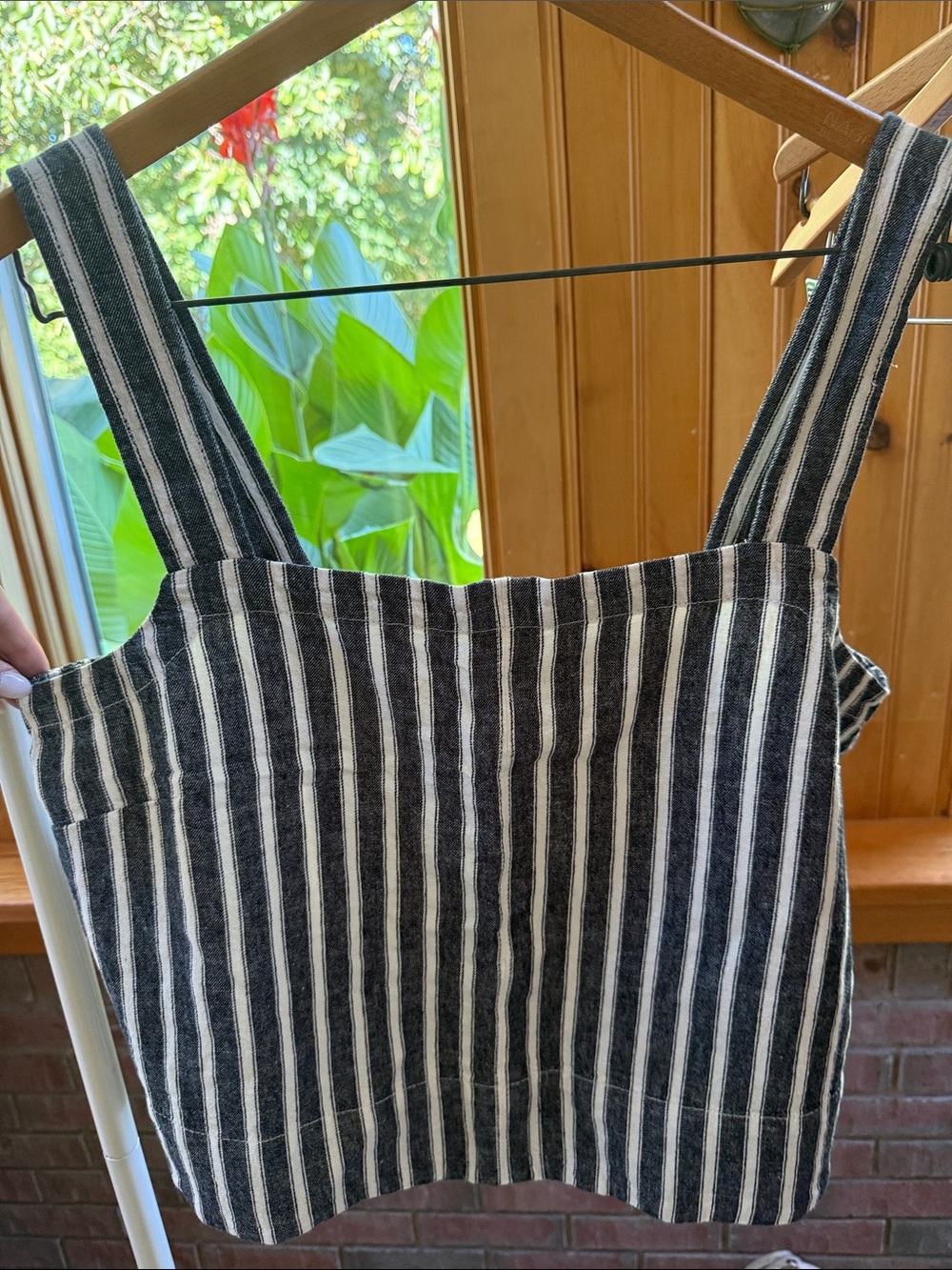 Madewell Blue and White Striped Crop Tank